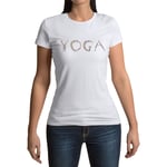 T-Shirt Femme Col Rond Yoga Billes De Couleurs Meditation Asanas Bien Etre