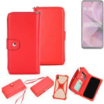 2in1 cover wallet + bumper for Motorola Moto G55 5G Phone protective Case red