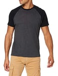 Build Your Brand Raglan Contrast Tee T-Shirt Homme, Charcoal (Heather) / Black, X-Large