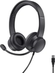 Roha Ii Casque Usb Avec Micro Léger On Ear, Arceau Réglable, Microphone Flexible, Câble 1,8 M, Casque Audio Pc Filaire Pour Ordinateur Portable Bureau Teletravail Chat Zoom Teams -[YIN142609]