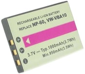 Batteri til LI-20B for Olympus, 3.6V (3.7V), 1050 mAh