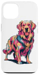 iPhone 13 Cute Colorful Golden Retriever Dog Art for Pet Lovers Case