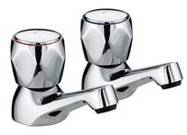 Bristan VAC 1/2 C MT Club Basin Taps with Metal Heads - Chrome Plated