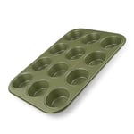 Zenker Muffin Tray, 12 Muffins, Green Vision Series, ECO, Resource Friendly & Climate Neutral Baking for Muffins & Cupcakes, with ILAG Vegan Carnauba Wax Non-Stick Coating, 38.5x26.5cm