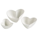 Maxwell & Williams jx57906 Heart Ensemble de Bols chantants, 2 unités, Porcelaine, Blanc, 12 x 11,5 x 6,5 cm