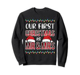 Our First Christmas as Mr and Mrs Cute Matching Couple Plaid Sweatshirt