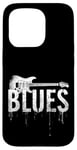 Coque pour iPhone 15 Pro Musique Blues pour guitare électrique vieilli