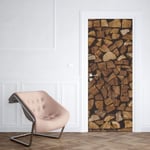 Sticker Porte Stere de Bois 204 x 93 cm