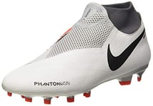 Nike Homme Phantom Vsn Pro DF FG Sneakers Basses, Multicolore (Pure Platinum/Black/Lt Crimson/Dark Grey 001), 44.5 EU