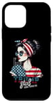 Coque pour iPhone 12 mini Trump Girl Messy Bun Trump 2024 Élection Drapeau américain