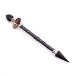 1 X Shiva Lingam Magic Wand - Black Tourmaline & Agate - Protection