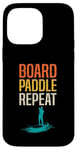 Coque pour iPhone 14 Pro Max Board Paddle Repeat Stand Up Paddleboard SUP