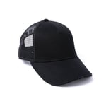 Milliner Plain Distressed Cotton Trucker Black