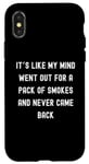 Coque pour iPhone X/XS Sayings Sarcastic Sayings, It's Like My Mind Went Out for a Pack