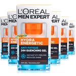 6x Loreal Men Expert HYDRA ENERGETIC Anti Fatigue Quenching Face Gel 50ml