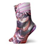 LREFON Chaussettes de Compression Na-ruto Dessin animé Hatake Kakashi Chaussettes équipage drôle décontracté Unisexe Impression Cheville Sport Chaussette