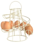 Cream Spiral Helter Skelter Egg Holder Stand Rack Kitchen Storage 12 to 18 Eggs