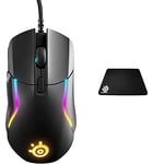 SteelSeries Rival 5 - Souris de Jeu - Capteur Optique Truemove Air de 18 000 Cpi - 9 Boutons Programmables & QcK - Tapis de Souris de Jeu en Tissu - Surface Exclusive Micro tissée - Taille M