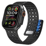 Bouixel Magnetic Strap Compatible with Apple Watch Ultra 2 Straps 49mm 46mm 45mm 44mm 42mm for Men Women, Sport Anti Sweat Breathable Wide Soft Silicone Band for iWatch Ultra Series SE 10 9 8 7 6 5 4