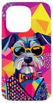 Coque pour iPhone 15 Pro Figurine schnauzer miniature tendance et colorée Pop Art