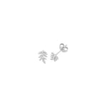 James Moore TH G51317 Silver Feather Stud Earrings Jewellery