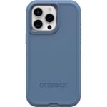 OtterBox iPhone 15 Pro MAX (Only) Defender Series Case - BABY BLUE JEANS (Blue), screenless, rugged & durable, with port protection, includes holster clip kickstand