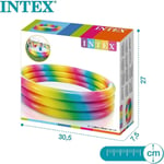 Intex 168cm Inflatable 3 Ring Rainbow Swimming Paddling Pool Play Baby Kids Fun