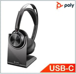 Plantronics Voyager Focus 2 UC VFOCUS2 c USB-C Bluetooth Headphones with Stand