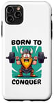 Coque pour iPhone 11 Pro Max Born to Conquer Viking Haltérophilie - Funny Fitness