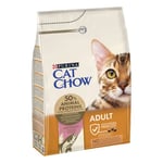 PURINA CAT CHOW | Adulte | Croquettes pour Chat | Estomac Sensible | NaturiumTM | Saumon| 3 kg | Sac