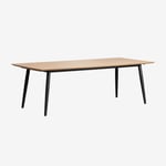 Table De Jardin Rectangulaire En Bois De Teck Et Métal (240x100 Cm) Lowel Noir