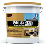 Peinture façade pliolite ton pierre blanc, gris, beige, blanc - Peinture hydrofuge mur crépi - arcafacade plioprotect - 10 l (+ ou - 80 m² en 1