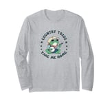 Cool Cowboy Toad Playing Music, Country "Toads",Take Me Home Long Sleeve T-Shirt