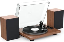 Udreamer Record Player Turntable Hi-Fi System with 40W Bookshelf Speakers, with