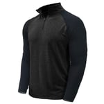 Mens Funnel Neck Sweater Long Sleeve Half Zip Pullover Soft  Top Polo for Men