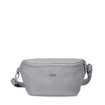 Zwei Sac Banane Mademoiselle pour Femme - Taille M MH4-25 cm - 1 Litre - en Cuir synthétique de qualité supérieure - Imperméable - 3 en 1 - Confortable - Sac Banane et Sac Banane, Toile Grise, 25 cm