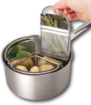 Taylors Eye Witness 18cm Stockpot / Saucepan Steel Divider & Strainer Basket Set