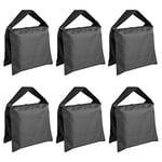 Neewer® 6 Pack Black Sand Bag Photography Studio Video Stage Film Saddlebag for Light Stands Boom Arms Tripods