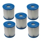 vhbw 5x Cartouche filtrante remplacement pour Bestway Flowclear filtre taille 1 (58093) pour piscine pompe de filtration - Filtre à eau, blanc / bleu