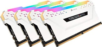 Corsair CMW32GX4M4C3200C16W Vengeance RGB PRO 32 GB (4 x 8 GB) DDR4 3200 MHz C16 XMP 2.0 Enthusiast RGB LED Illuminated Memory Kit - White