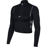 Nike Hyperwarm Longsleeve Sweatshirt T-Shirt Femme, Black/Metallic Silver, FR : S (Taille Fabricant : S)