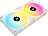 CORSAIR iCUE Link QX140 RGB à Dôme Magnétique de 140mm Ventilateurs - Double Ventilateurs Kit de Démarrage avec Le Hub du Système iCUE Link - Blanc