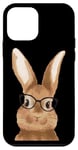 Coque pour iPhone 12 mini Lapin de Pâques avec lunettes de soleil