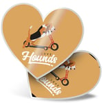 2 x Heart Stickers 15 cm - Love Hounds Beagle Puppy Dog #24509