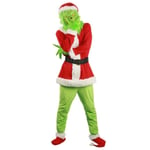 Barnvuxna Julfest Grinch Cosplay Kostym Klänning Set L