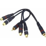 2X Câble Séparateur 20cm 1 rca Mâle à 2 rca Femelles Prise Phono Double-Head av Audio Line