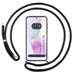 Tumundosmartphone Étui pendentif transparent pour Samsung Galaxy A35 5G avec cordon noir