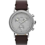 Timex Waterbury Standard Coin Edge Mens Brown Watch TW2W20800 Leather (archived) - One Size