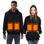 WUEAOA Sweat a capuche chauffante Homme Femme avec 10000mAh Batterie, Unisexe Manteau Chaude, 6 Zone de chauffage 3 niveau de température, Lâche et élégant, le meilleur choix de cadeau M