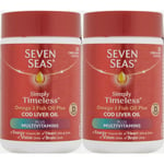 Seven Seas Cod Liver Oil Omega-3 Fish Oil Plus Multivitamins - 30 Capsules x 2